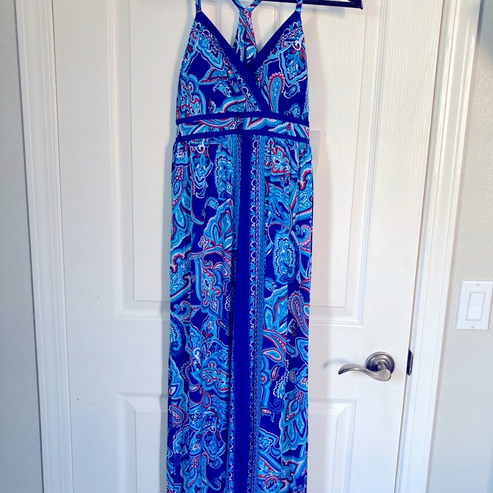 Maxi blue dress from Macys with tags size S